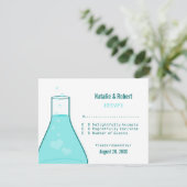 ビーカーお洒落レスポンスカード、アクア 出欠カード (スタンド正面)