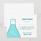 ビーカーお洒落レスポンスカード、アクア 出欠カード (正面/裏面)