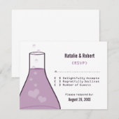 ビーカーお洒落レスポンスカード、紫 出欠カード (正面/裏面)