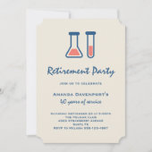 ビーカーと試験管科学をテーマにした退職 招待状 (正面)