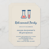 ビーカーと試験管科学をテーマにした退職 招待状 (正面/裏面)