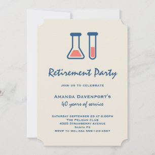 ビーカーと試験管科学をテーマにした退職 招待状