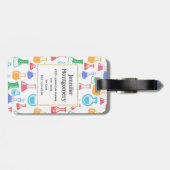 ビーカースとフラスコおもしろい科学パターンモノグラム ラゲッジタグ (裏面横)
