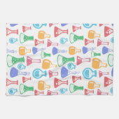 ビーカースとフラスコおもしろい科学パターン キッチンタオル (横)