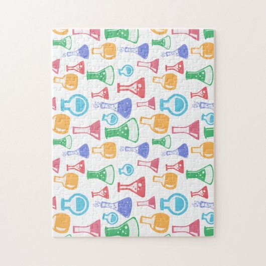 ビーカースとフラスコおもしろい科学パターン ジグソーパズル (縦)