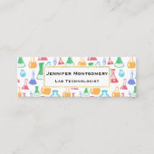 ビーカースとフラスコおもしろい科学パターン スキニー名刺 (正面)