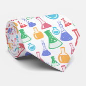 ビーカースとフラスコおもしろい科学パターン ネクタイ (ロール)