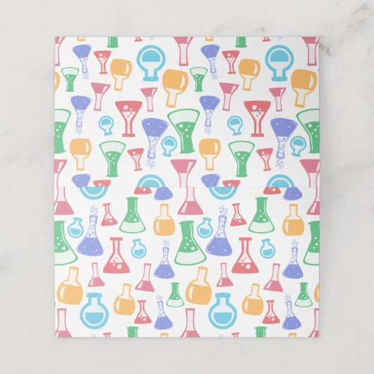 ビーカースとフラスコおもしろい科学パターン プレイスカード (外部開封)