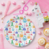 ビーカースとフラスコおもしろい科学パターン ペーパープレート (パーティー)