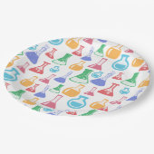 ビーカースとフラスコおもしろい科学パターン ペーパープレート (アングル)