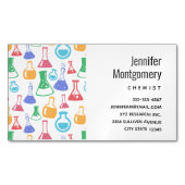 ビーカースとフラスコおもしろい科学パターン マグネット名刺 (正面)