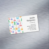 ビーカースとフラスコおもしろい科学パターン マグネット名刺 (インサイチュ)