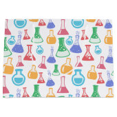 ビーカースとフラスコおもしろい科学パターン ラージペーパーバッグ (正面)