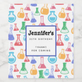 ビーカースとフラスコおもしろい科学パターン ワインラベル (シングルラベル)