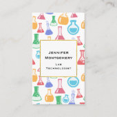 ビーカースとフラスコおもしろい科学パターン 名刺 (正面)