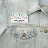 ビーカースとフラスコおもしろい科学パターン 名札 (インサイチュ)