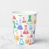 ビーカースとフラスコおもしろい科学パターン 紙コップ (正面)