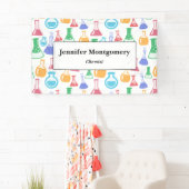 ビーカーズとフラスコおもしろい科学パターン事業 横断幕 (インサイチュ)