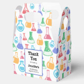 ビーカーズとフラスコおもしろい科学パターン誕生日 フェイバーボックス (オープン)