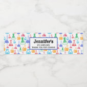 ビーカーズとフラスコおもしろい科学パターン誕生日 ペットボトルラベル (シングルラベル)