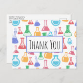 ビーカーズ&フラスコ科学パターンありがとうありがとう ポストカード (正面/裏面)