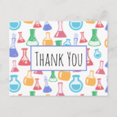 ビーカーズ&フラスコ科学パターンありがとうありがとう ポストカード (正面)