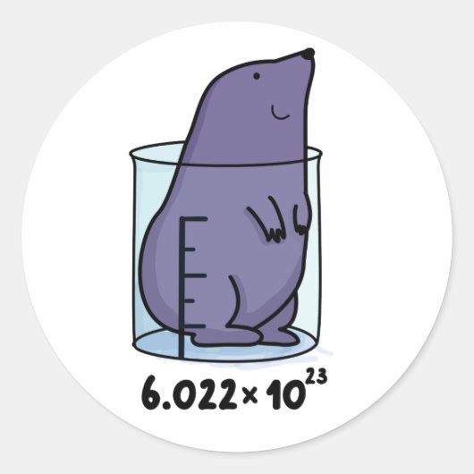 ビーカープンのかわいいモグラ ラウンドシール (正面)