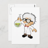 ビーカー付き科学者 ポストカード (正面/裏面)