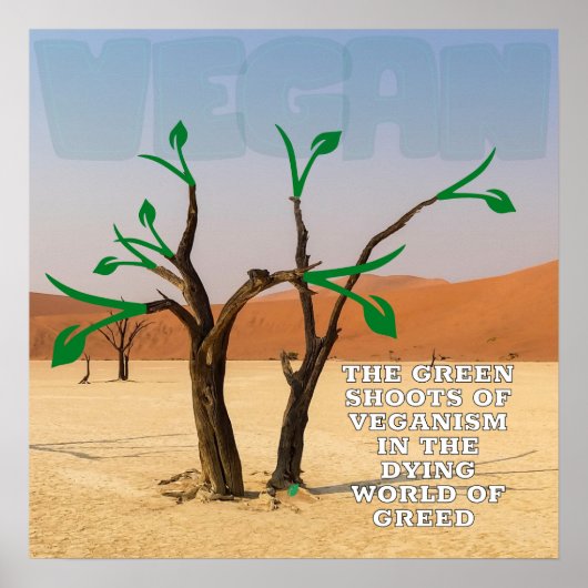 ビーガニズムのウォールアートの緑の芽 ポスター (正面)