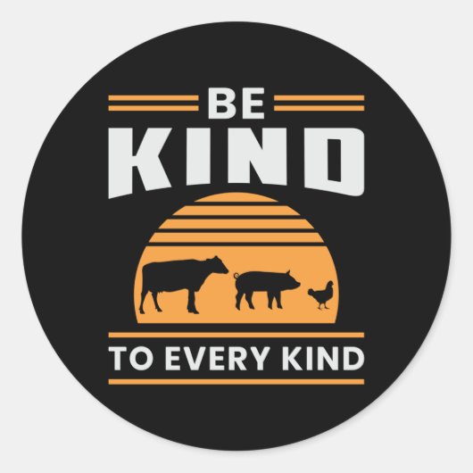 ビーガニズムビーガンベジアニマルライツおもしろいギフト ラウンドシール (正面)