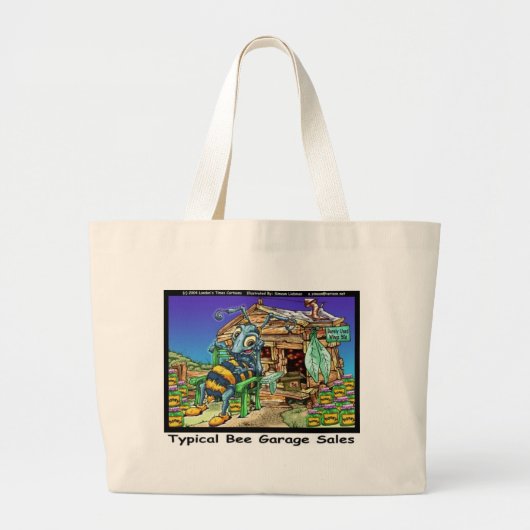 ビーガレージセールズ 典型的な蜂 おもしろTシャツ ラージトートバッグ (正面)
