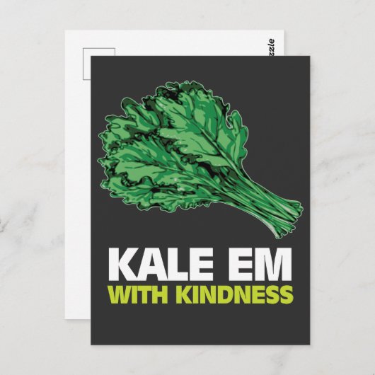 ビーガンおもしろいことわざ – ケールヘルシーフードベジギフト ポストカード (正面/裏面)