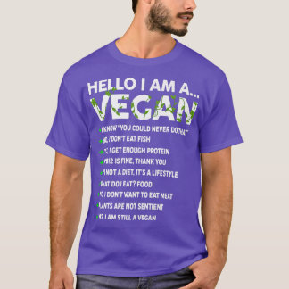 ビーガンおもしろいアクティビズムベジタリアンこんにちは私はビーガンWo Tシャツ