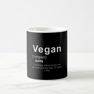 ビーガンおもしろいシャツ-ビーガン定義 コーヒーマグカップ