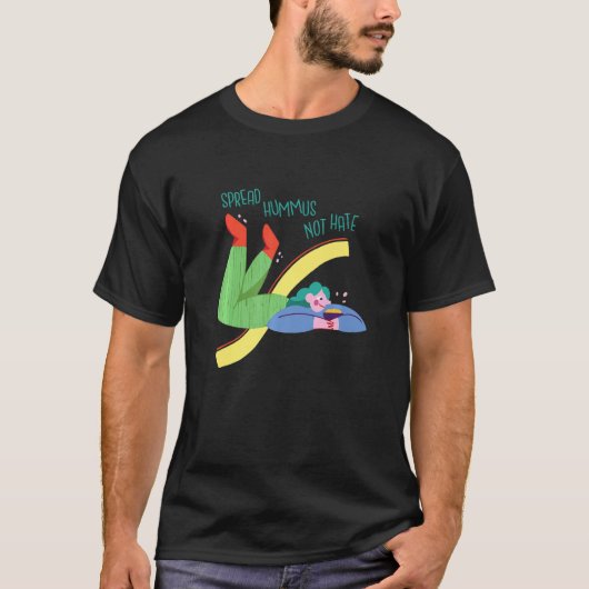 ビーガンおもしろいフムス Tシャツ (正面)