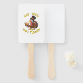 ビーガンおもしろいベジタリアン感謝祭食べ豆腐 ハンドファン (正面&裏面)