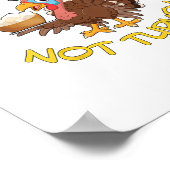 ビーガンおもしろいベジタリアン感謝祭食べ豆腐 ポスター (角)