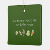 ビーガンおもしろい非常に多くの野菜ので少し時間クリスマス セラミックオーナメント (左)