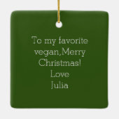 ビーガンおもしろい非常に多くの野菜ので少し時間クリスマス セラミックオーナメント (裏面)