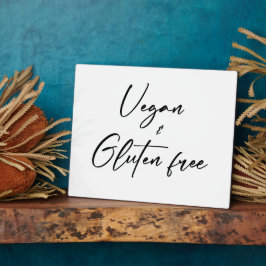 ビーガンとグルテンフリー卓上プレートとイーゼル フォトプラーク