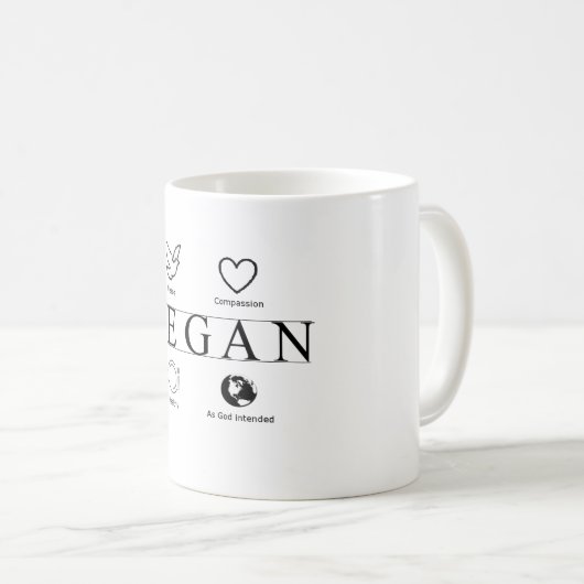ビーガンによって定義されるマグ コーヒーマグカップ (正面右)