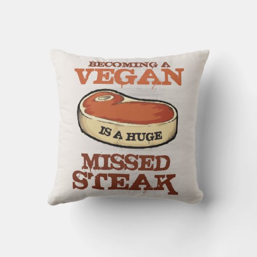 ビーガンに似合うことは巨大な恋しく思われたステーキです クッション (裏面)