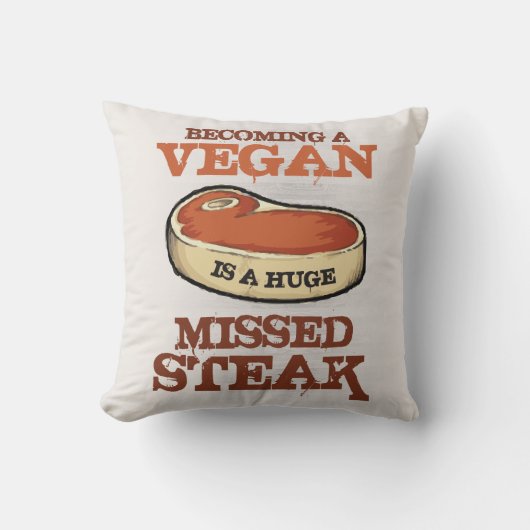 ビーガンに似合うことは巨大な恋しく思われたステーキです クッション (正面)
