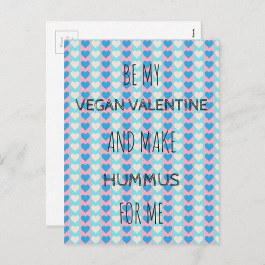 ビーガンのためのビーガンのバレンタインの郵便はがき シーズンポストカード (正面/裏面)