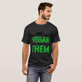 ビーガンのため動物牛豚チキンノミートヘア Tシャツ (正面フル)