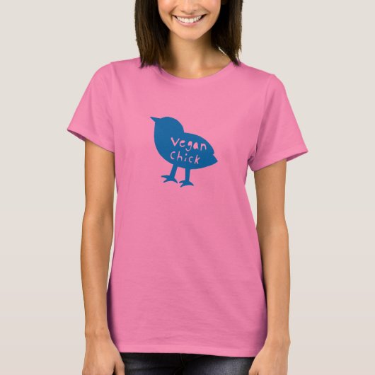 ビーガンのひよこの青 Tシャツ (正面)