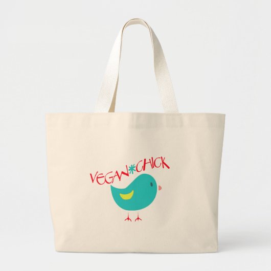 ビーガンのひよこ ラージトートバッグ (正面)