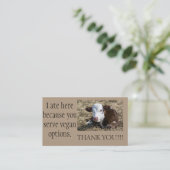 ビーガンのアウトリーチのサンキューカード 名刺 (スタンド正面)