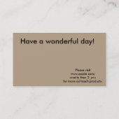 ビーガンのアウトリーチのサンキューカード 名刺 (裏面)