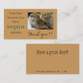 ビーガンのアウトリーチのサンキューカード 名刺 (正面/裏面)